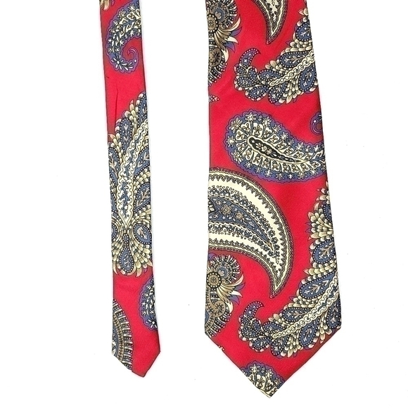 Silk Accents 100% Silk Men’s Long Traditional Neck tie Paisley Patterned Design - Picture 9 of 11